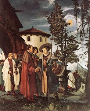 St Florian prenant congé du monastère flamand Denis van Alsloot Peinture à l'huile